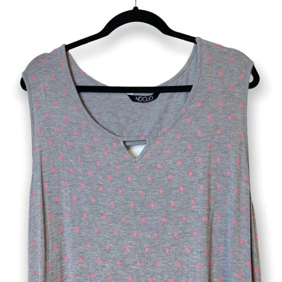 ti Voglio Grey &  Pink Stars Sleeveless Night Dress - Picture 4 of 11